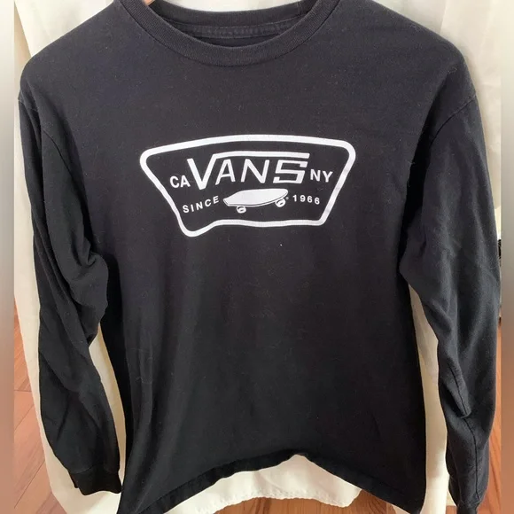 Vans | Shirts | Vans Classic Black Ls T Shirt Size M | Poshmark
